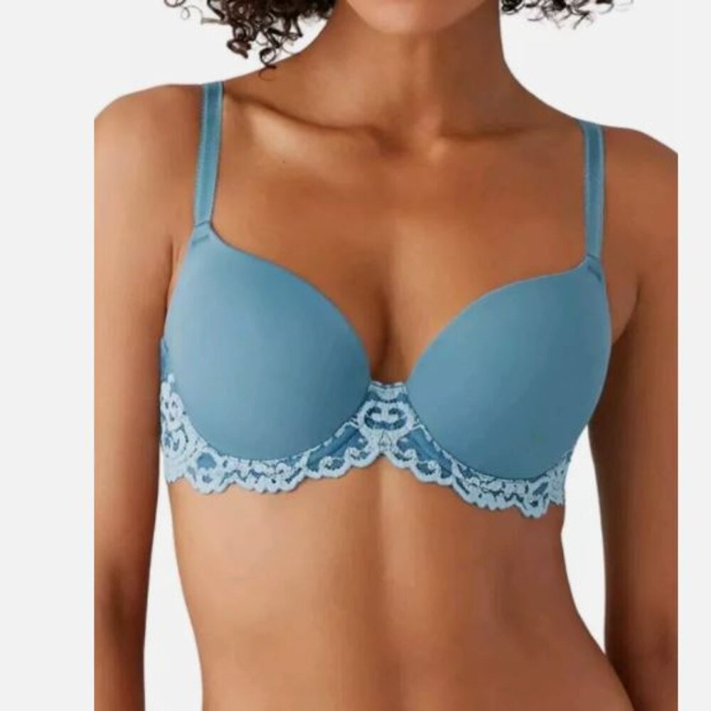 NWOT Wacoal Provincial Blue/Angel Falls Instant Icon Molded U/W Bra 853322 34D
